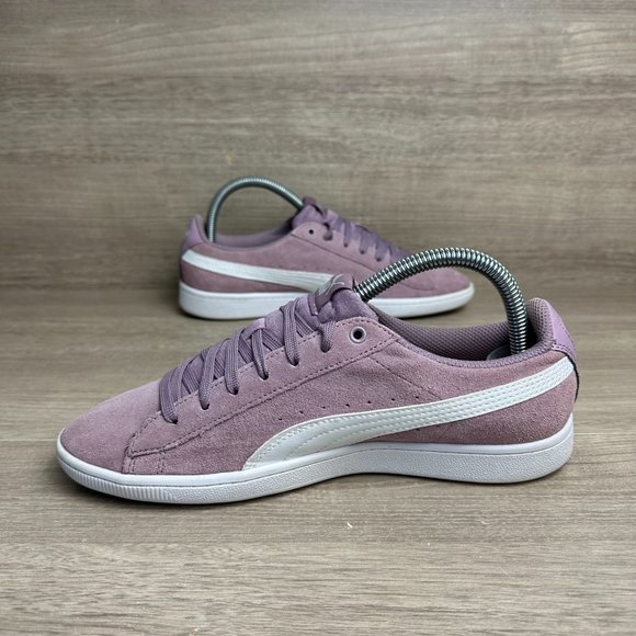 Puma Suede Sneakers Women's Size 8 Light Purple White Shoes - Picture 5 of 7